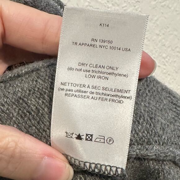 The Row Cashmere Sweater size XS Grey Melange Full Zip Hooded Pockets - Picture 9 of 11